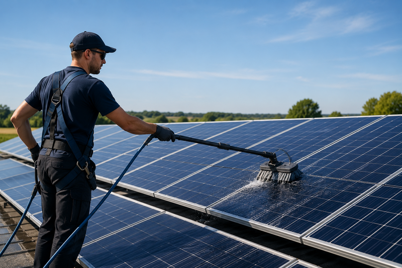 Professionelle Reinigung von Photovoltaik- und Solaranlagen.